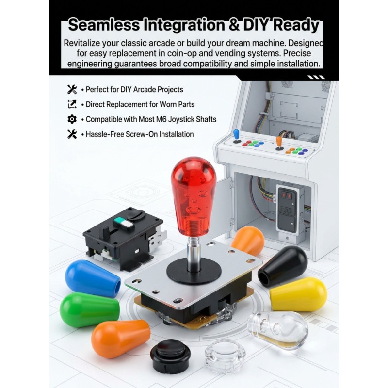 Arcade Games And Vending - 1 adet M6 Joystick amerikan top